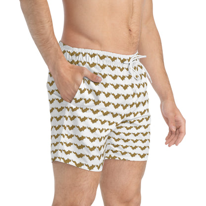 White SBH Swim Trunks (AOP)