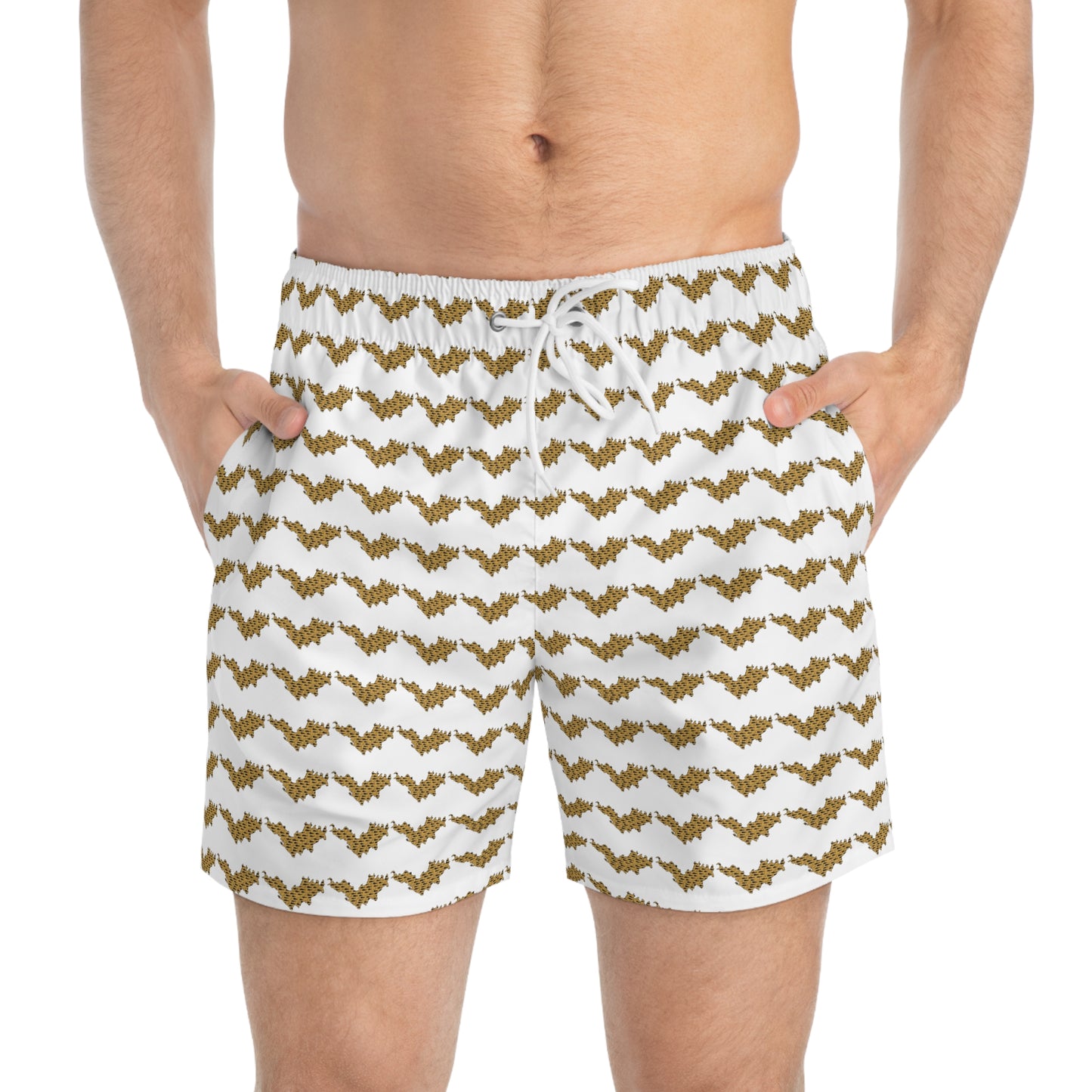 White SBH Swim Trunks (AOP)